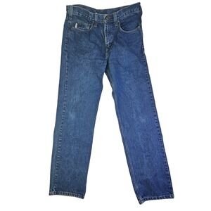 Carhartt Straight Fit Workwear Men's Size 34x34 Classic Blue Denim Jeans
